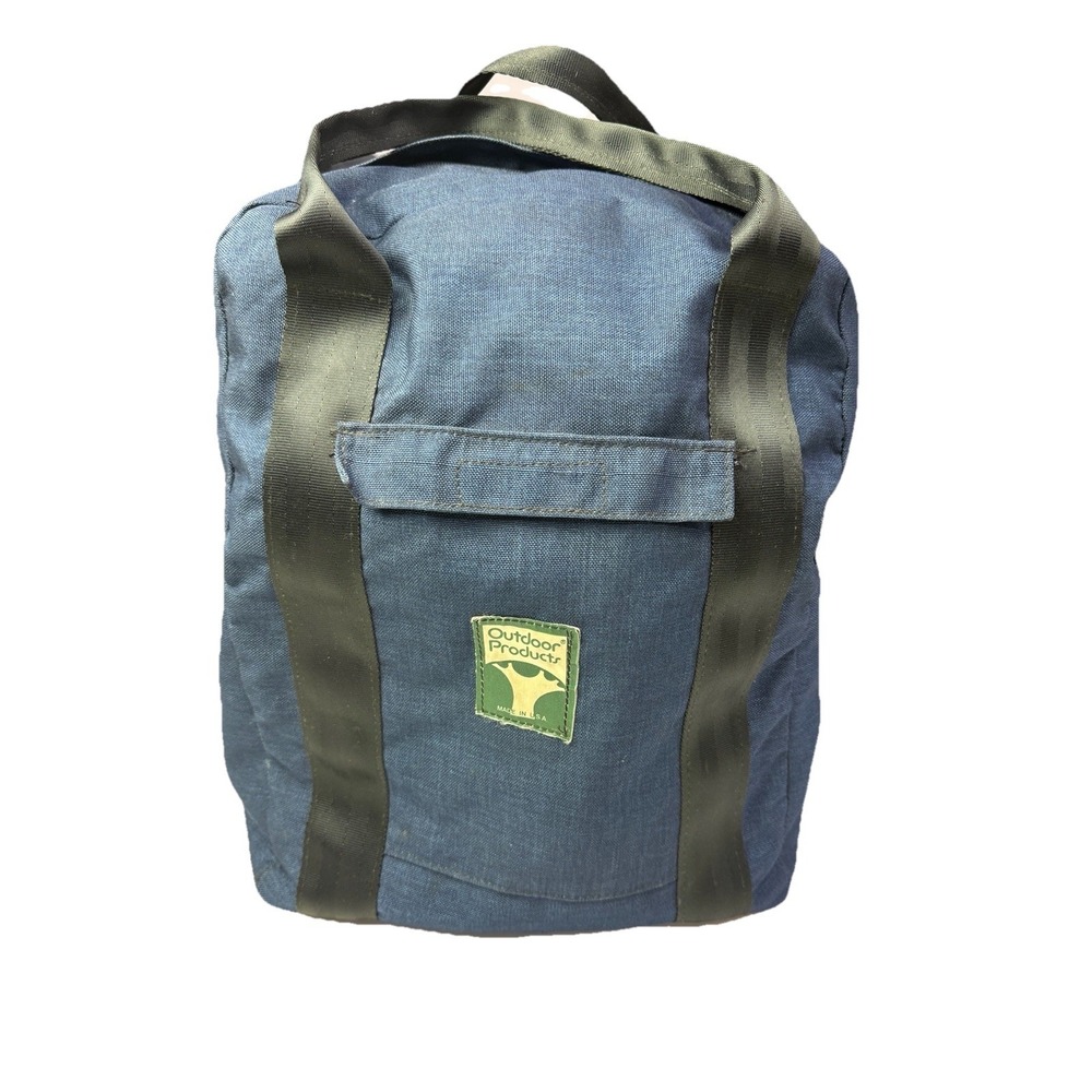 Outdoor Products Blue Daypack Backpack USA Canvas Hiking Seatbelt Straps 3j3‎
